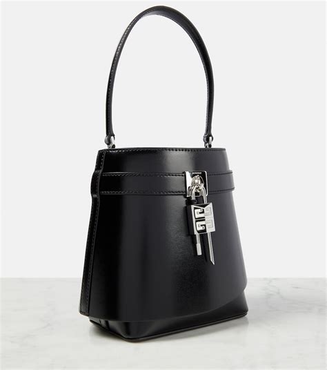 Givenchy Shark Lock Leather Bucket Bag .